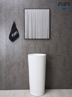 Раковина Gid Nb130w 81118 накладная белая 41x41x85